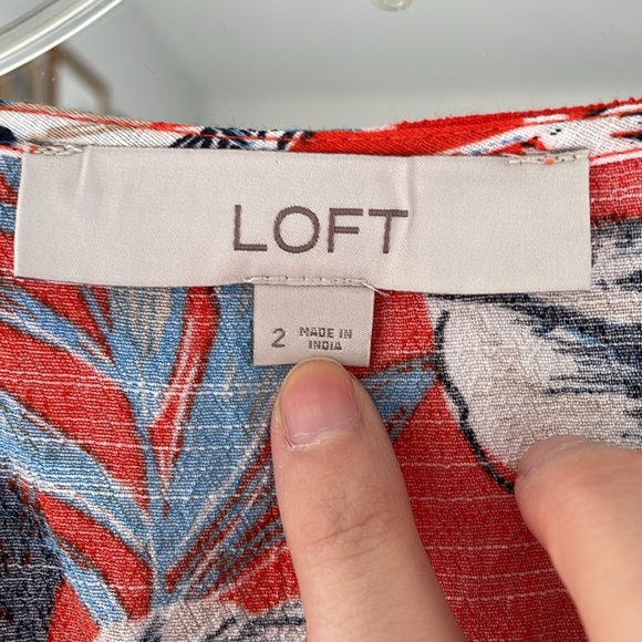 *nwot* LOFT midi tropical red dress | Size 2 - Picture 3 of 5